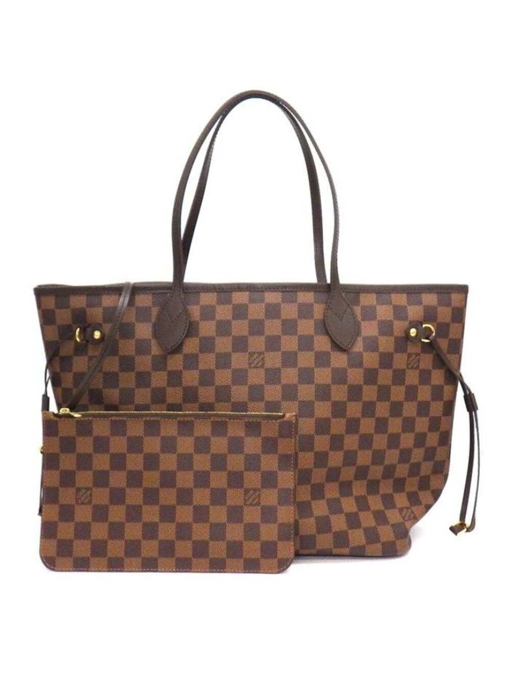 Louis Vuitton Tote Bag Neverfull MM Cerise Damier Ebene Canvas Vachetta Leather